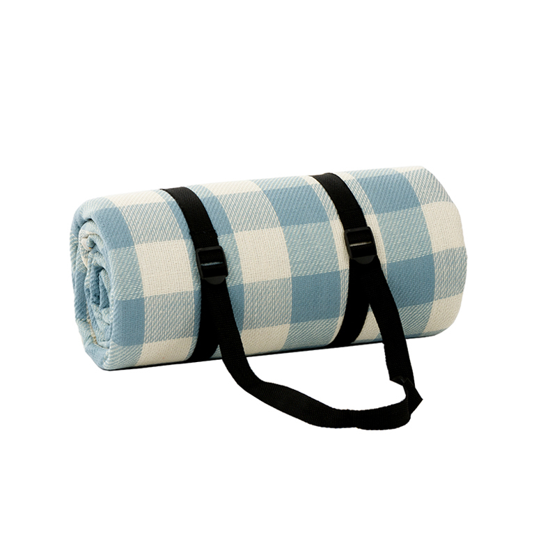 (200x300cm) 6mm Dicke Picknick Decke Outdoor Matte Kariert - Blau / Weiss