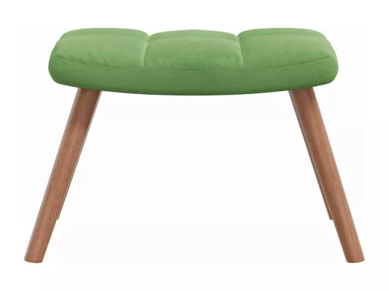 Chaise à bascule avec repose-pied Vert clair Velours