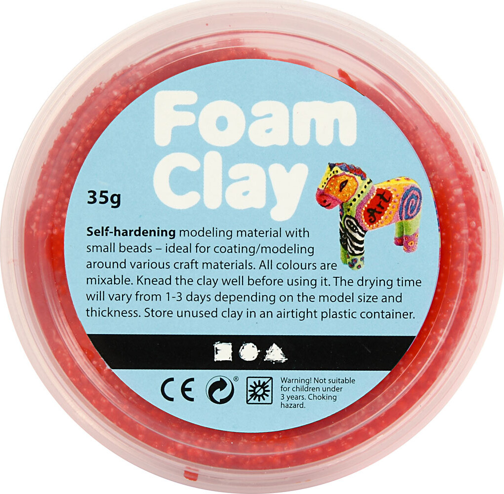 Foam Clay - Rød - Modellervoks - 35 G