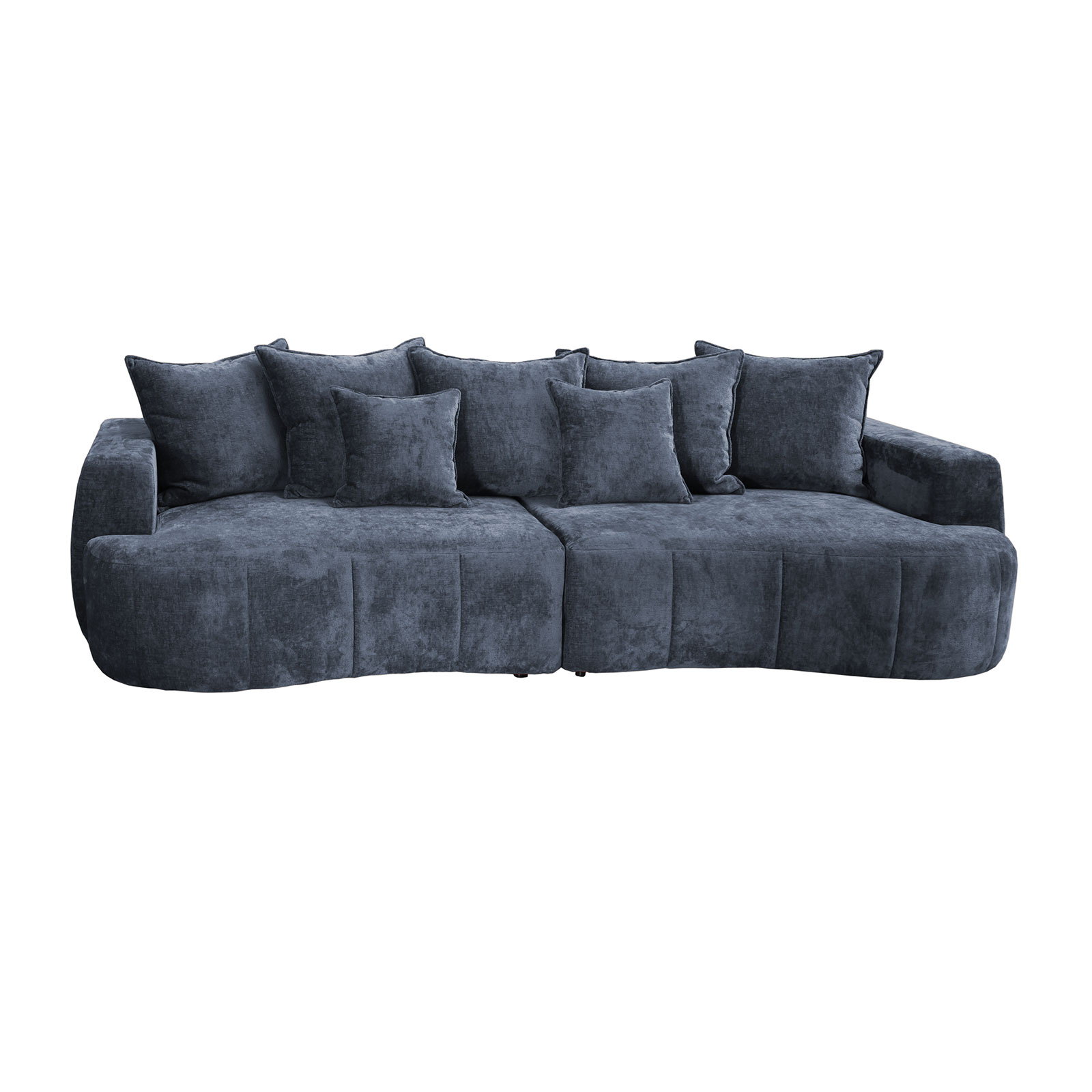 Big Sofa - dunkelblau - Boxspringfederung - 292 cm