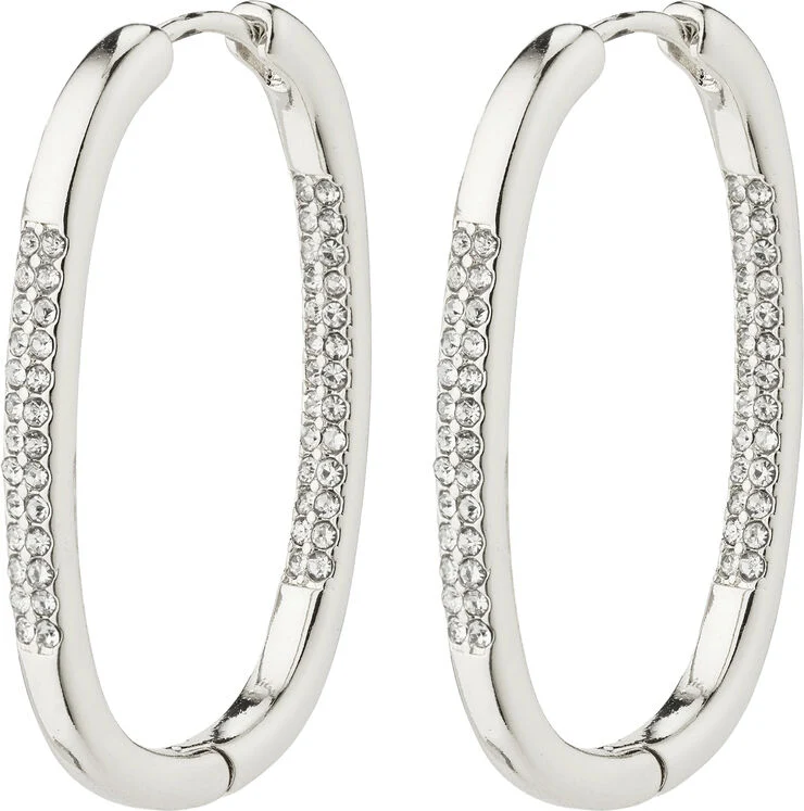 Pilgrim STAR recycled hoops silver-plated Sølv