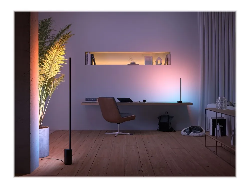 Philips Hue White and Color Ambiance Gradient Signe - Gulvlampe - LED - 29 W - 16 millioner farver/varmt til køligt hvidt lys - 2000-6500 K - sort