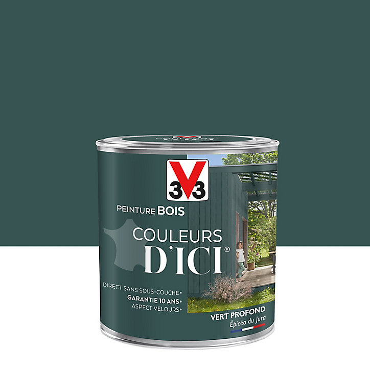 Peinture extérieure bois Couleurs d'ici vert profond Velours V33 0,5L