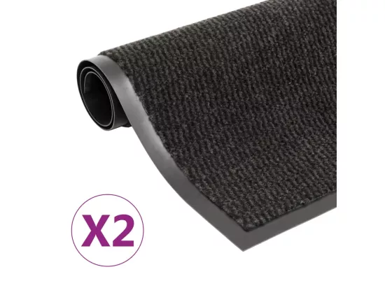 Paillassons rectangulaires 2 pcs 120 x 180 cm Noir