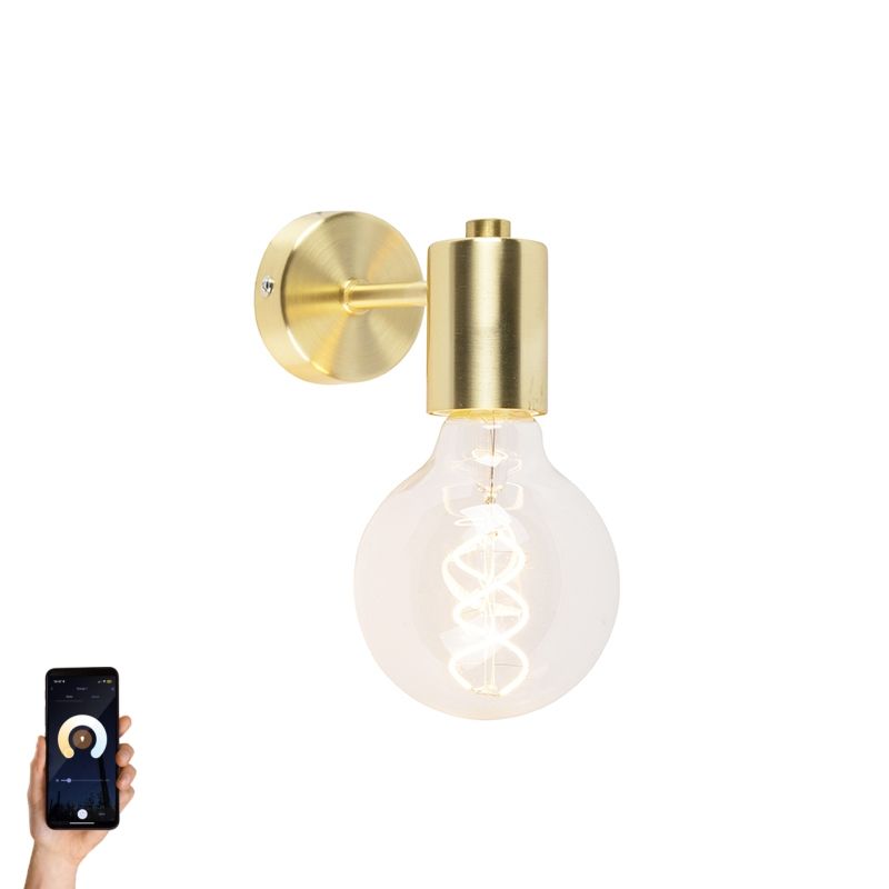 Smart Art Deco wandlamp goud incl. G95 WiFi lichtbron - Facil