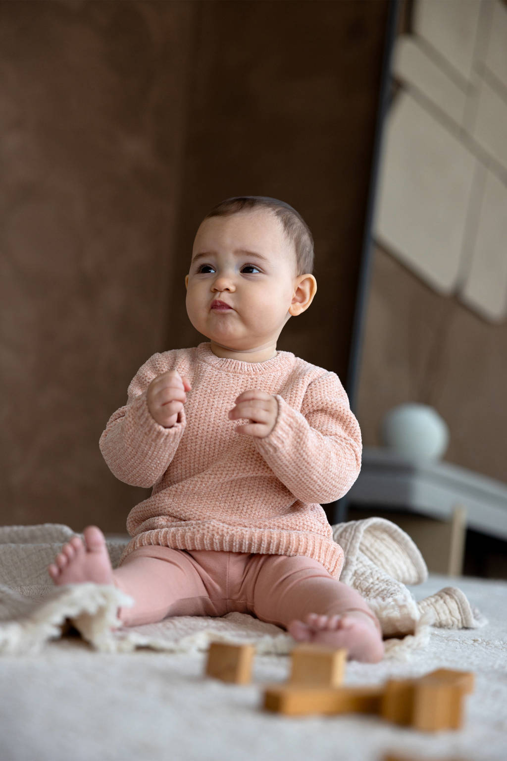 Dirkje legging (set van 3) lichtroze/bruin