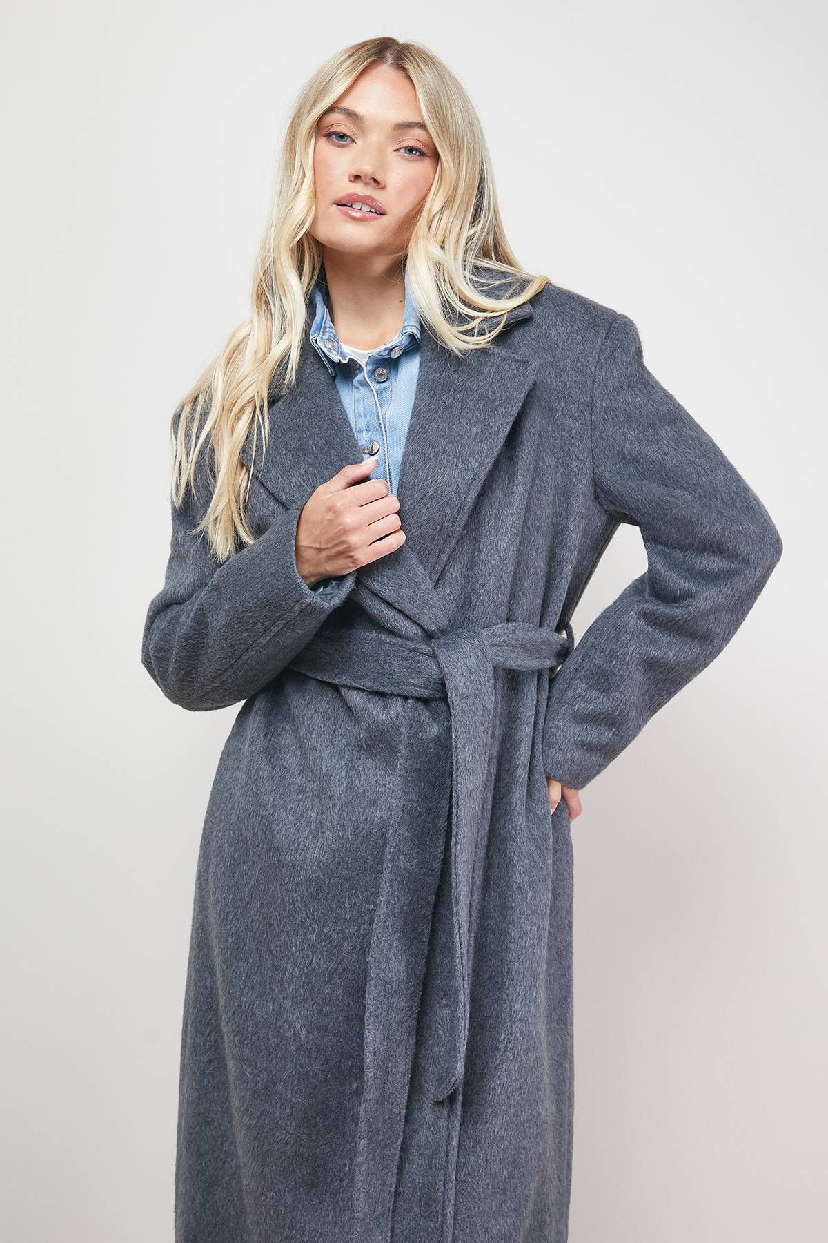 Oasis Manteau Ceinturé Brossé