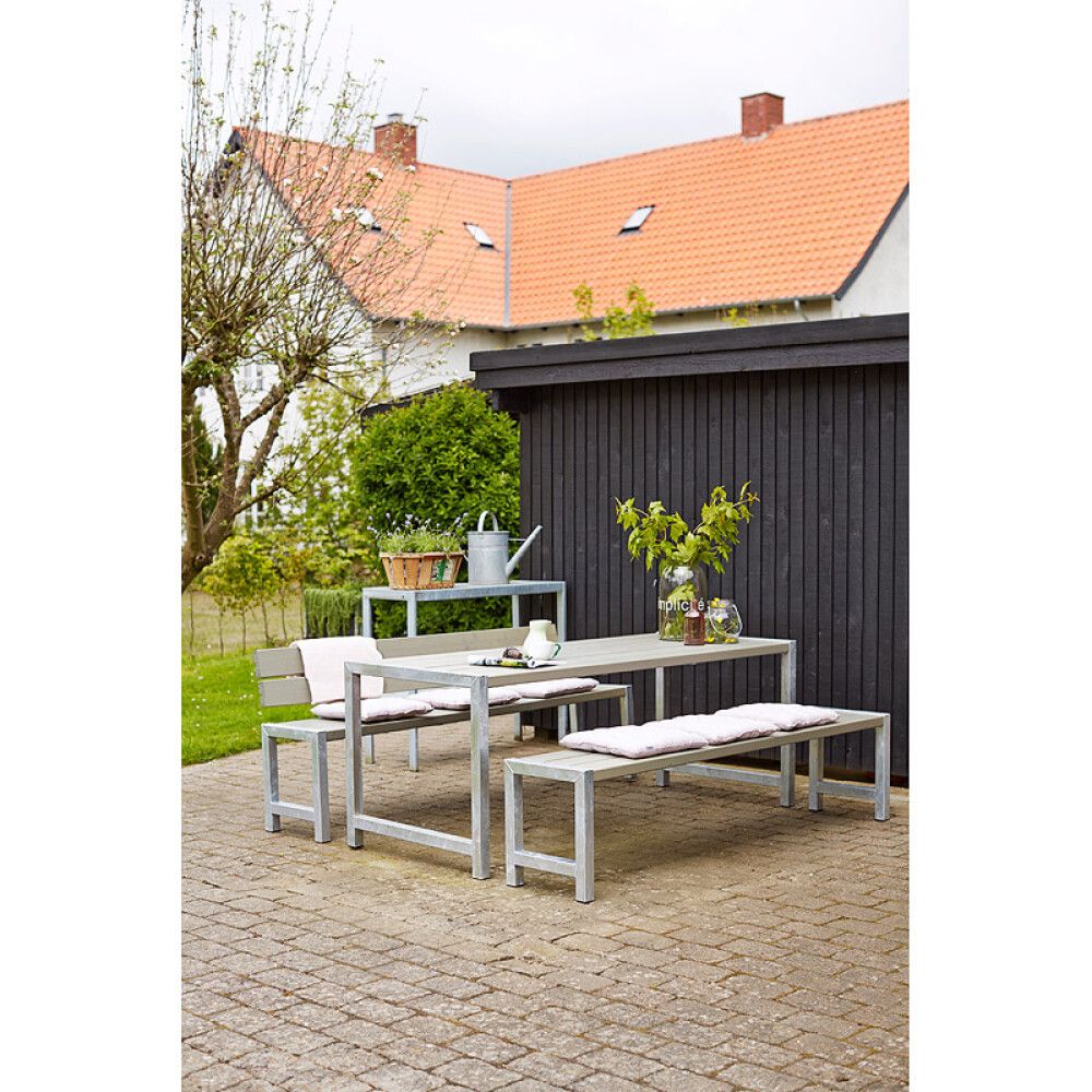 BENK PLUS PLANKEBENK 176CM GRÅBRUN