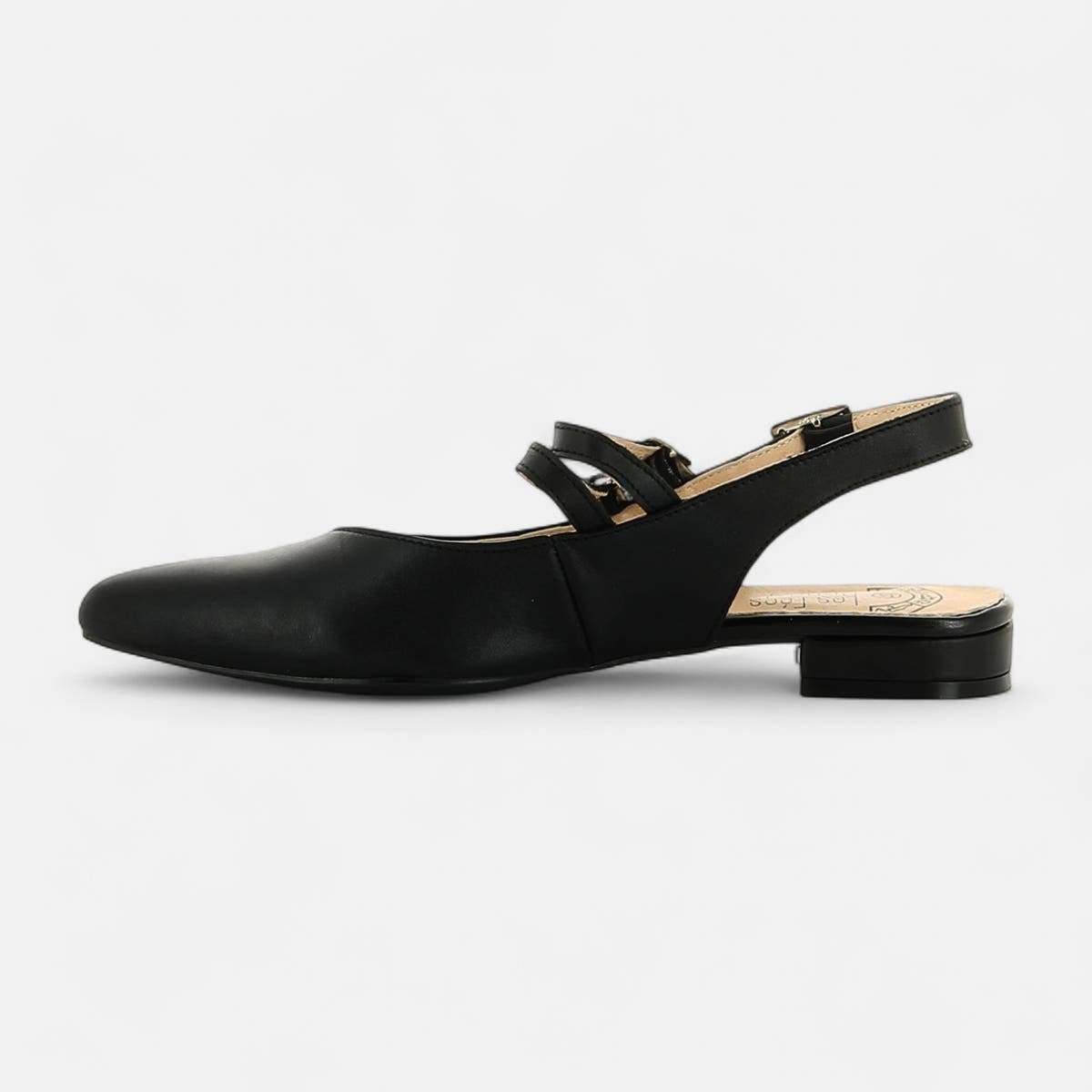 Escarpins avec bride arrière Femme en cuir noir