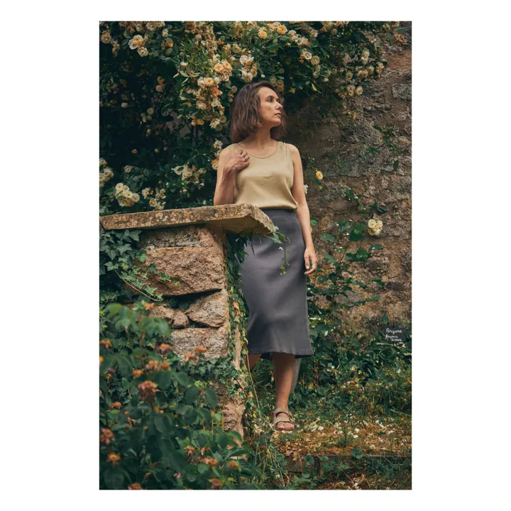 Poudre Organic Jupe Côtelée Sauge - Collection Femme | Noir