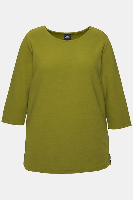 Sweatshirt, Querrippen, Rundhals, 3/4-Arm