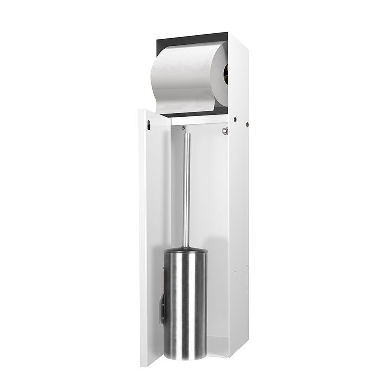LoooX Closed inbouw toilettborstelhouder   toiletrolhouder betegelbaar Wit