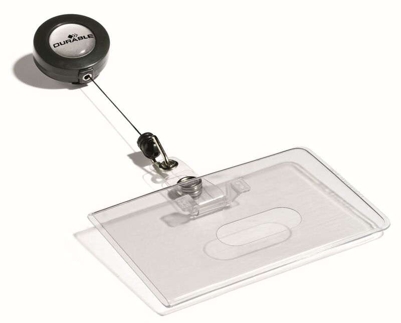 Durable Namensschilder mit Aufrollmechanismus, 92 x 58 mm, 10 Stück