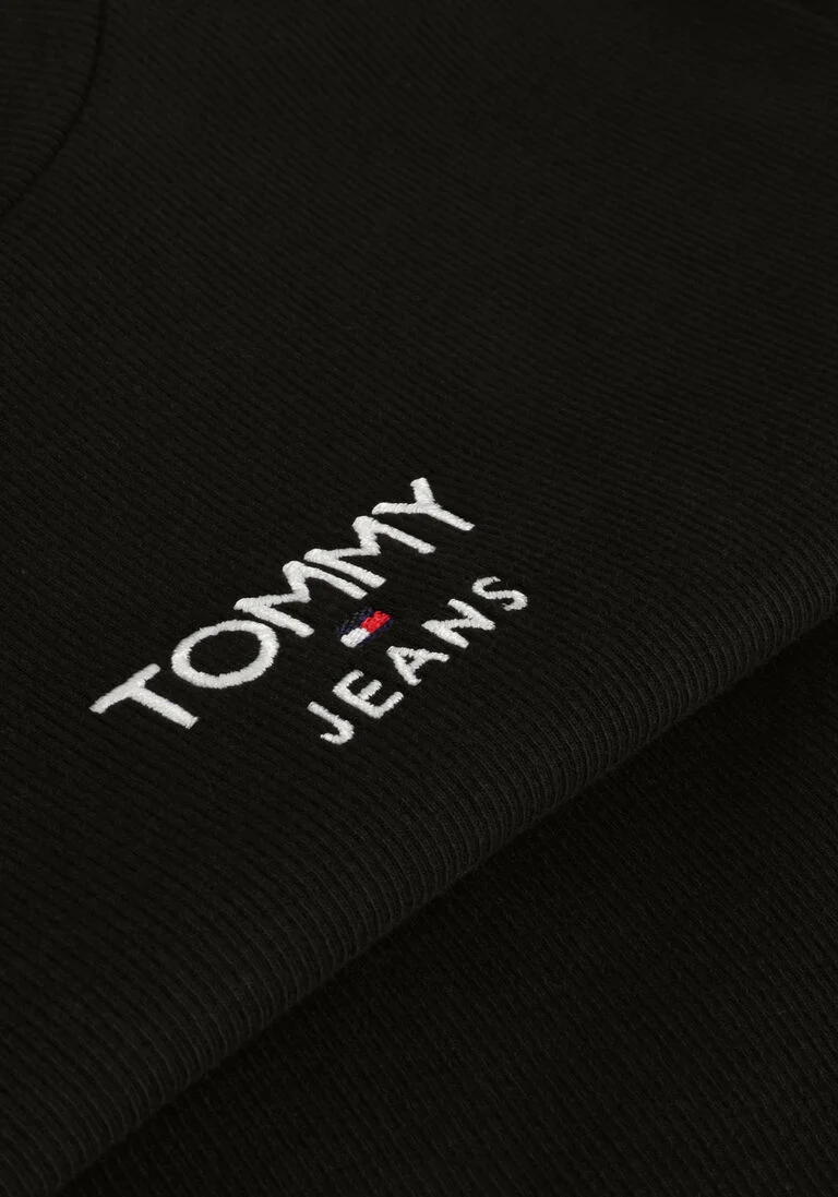 TOMMY JEANS zwarte tommy jeans mini jurk twj turtleneck ess logo dress