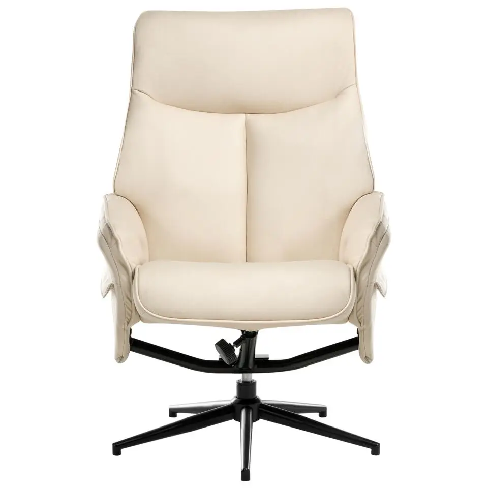 ERATO - Relaxfauteuil met voetenbank - Beige - Veganistisch leer
