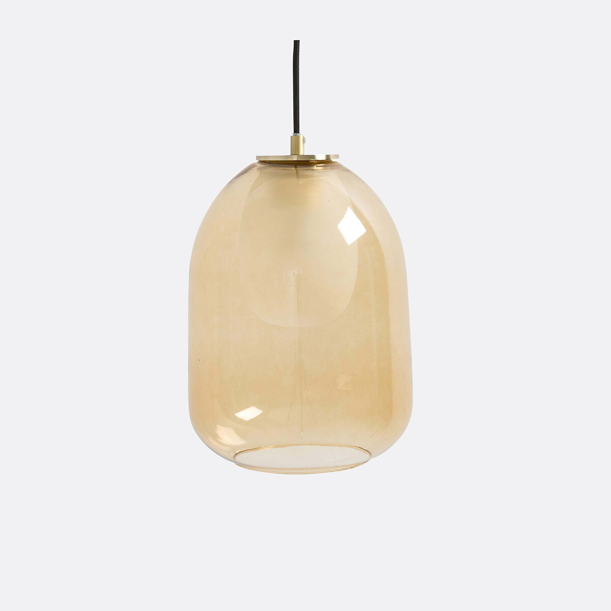 LA REDOUTE INTERIEURS<br>Luminária pendente em latão e vidro âmbar Ø20 cm, Bumble