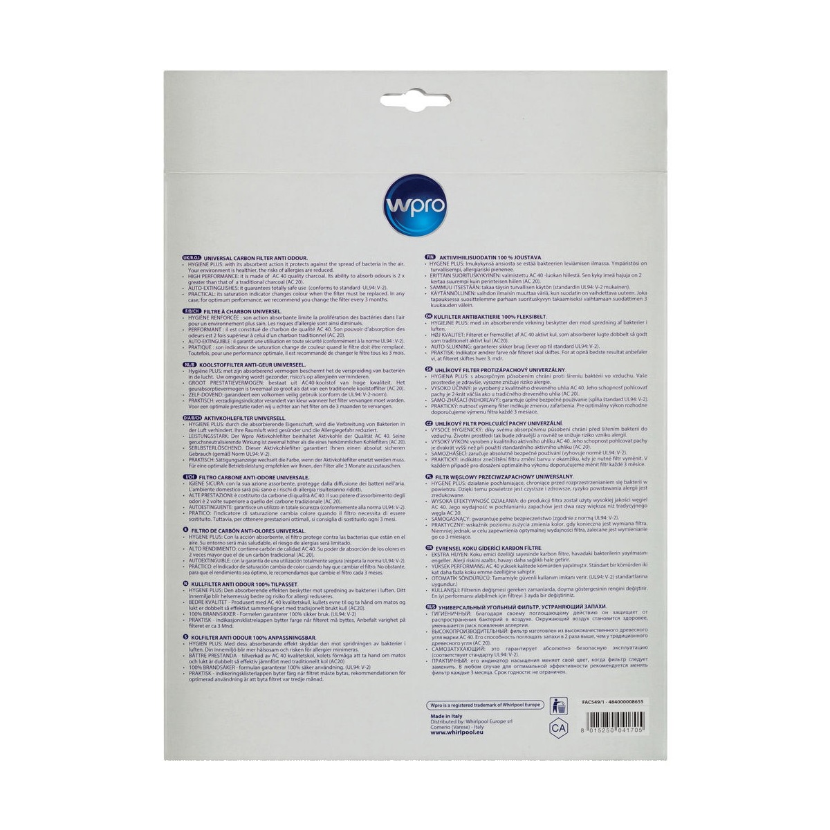 Wpro Kullfilter FAC549
