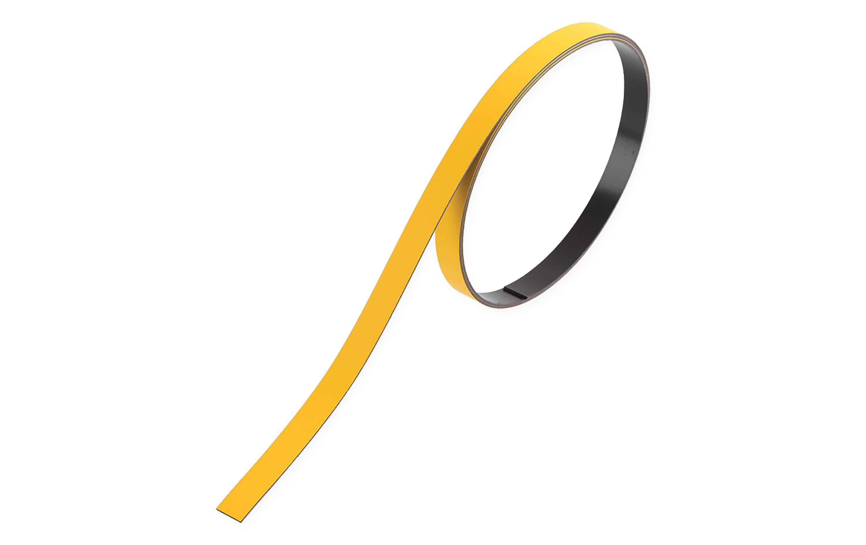 Magnetband 10 mm x 1 m, GelbFlexible Magnetfolie für alle eisenhaltigen Oberflächen