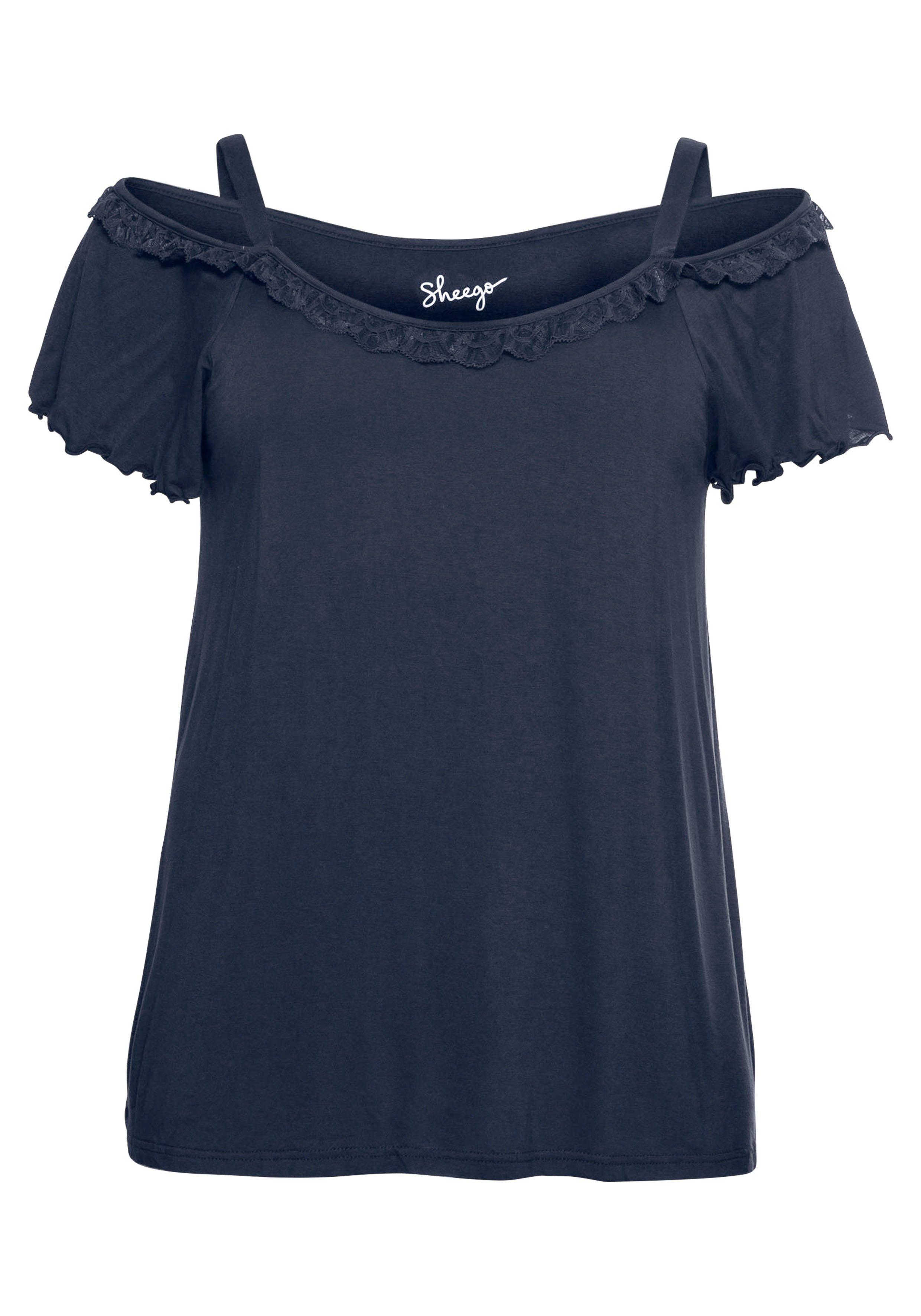 Shirt im Carmen-Stil mit Flügelärmeln