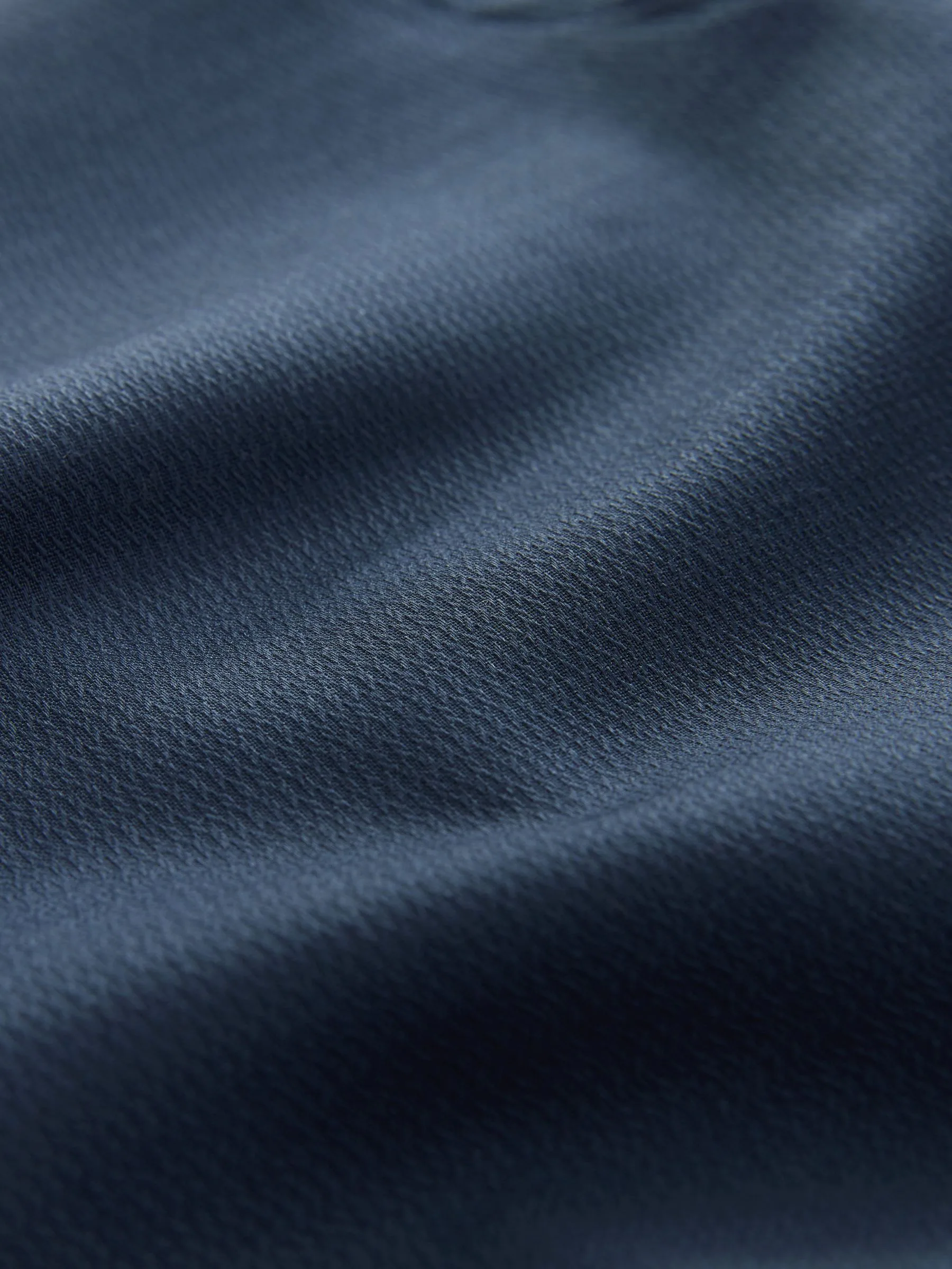 Marineblauw - Normale Pasvorm - Onderhoudsvriendelijk, getextureerd, slim fit overhemd met enkele manchet