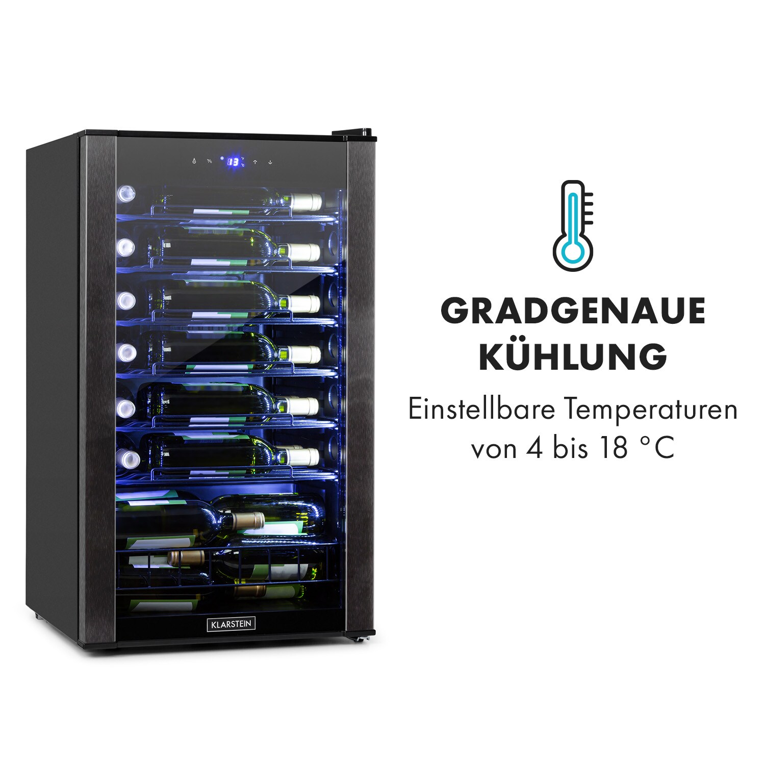 Vinomatica 36 Uno Weinkühlschrank 95l Touch-Bedienfeld 85W 4-18 °C