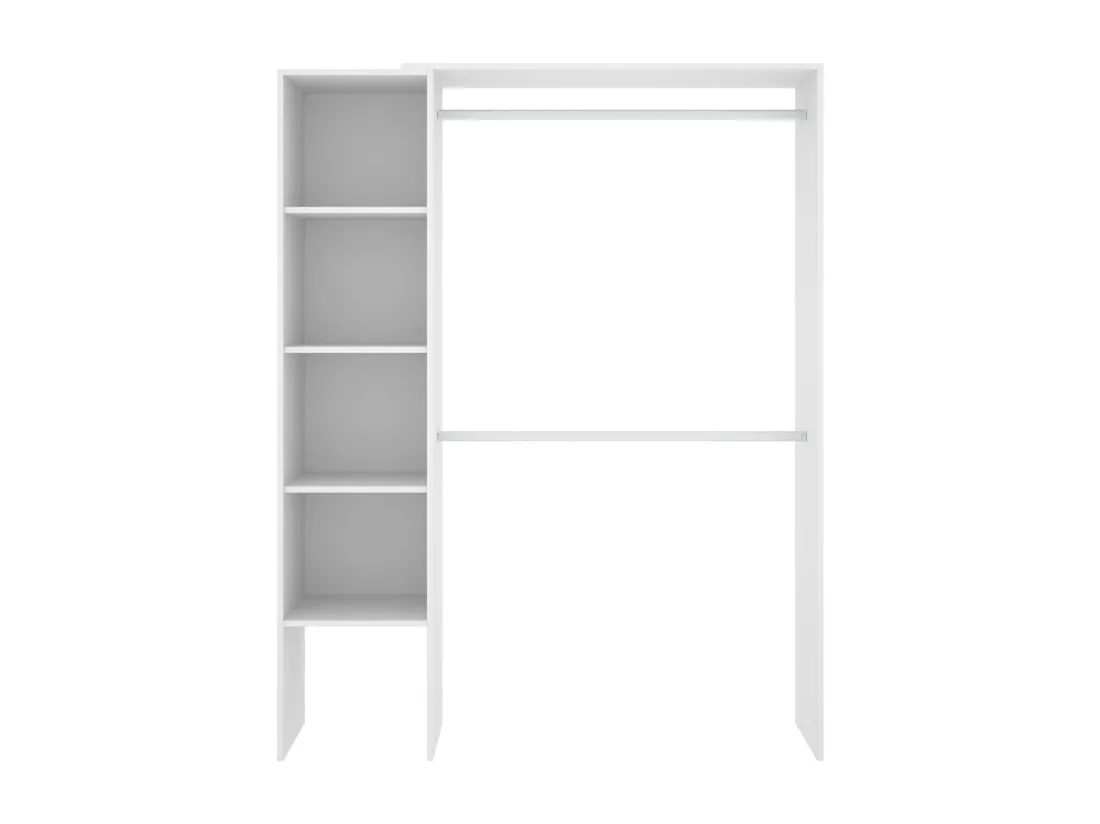 Armoire Dgolett, Structure pour dressing, Cintre ouvert, 140x40h187 cm, Blanc