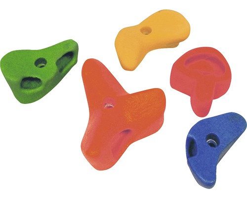 AKUBI klimgrepen met schroeven, 5 stuks, rood, blauw, groen