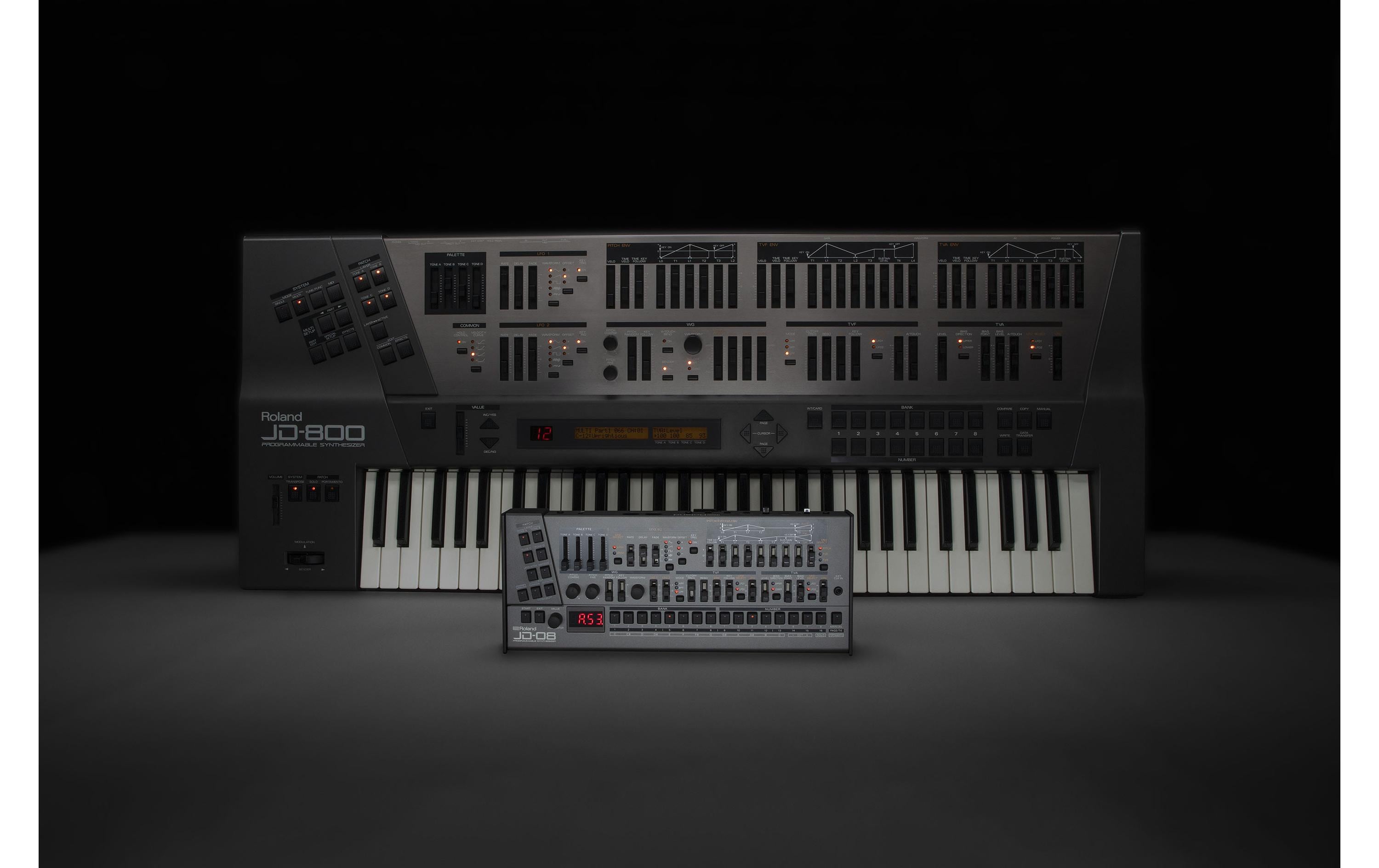 Synthesizer JD-08<br>Moderne Wellenformen des JD-800 mit fortschrittlicher Modelling-Technologie