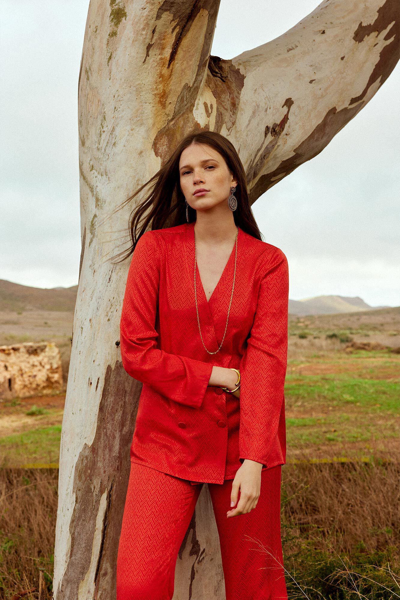 Milo Americana curado em jacquard - Vermelho