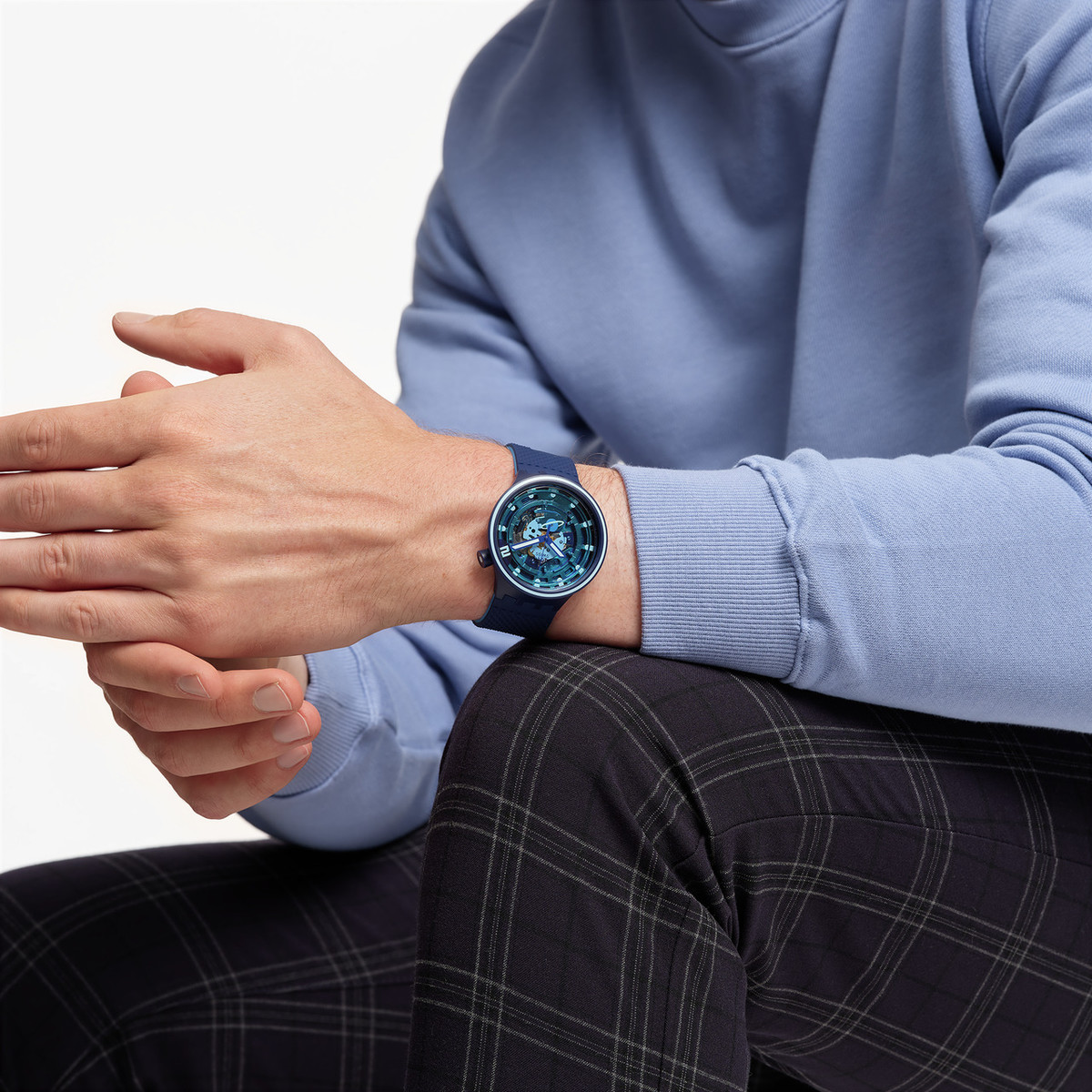 Montre SWATCH Big bold second home homme bracelet silicone bleu