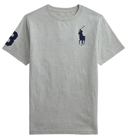 Polo Ralph Lauren T-shirt - Gråmeleret m. Navy