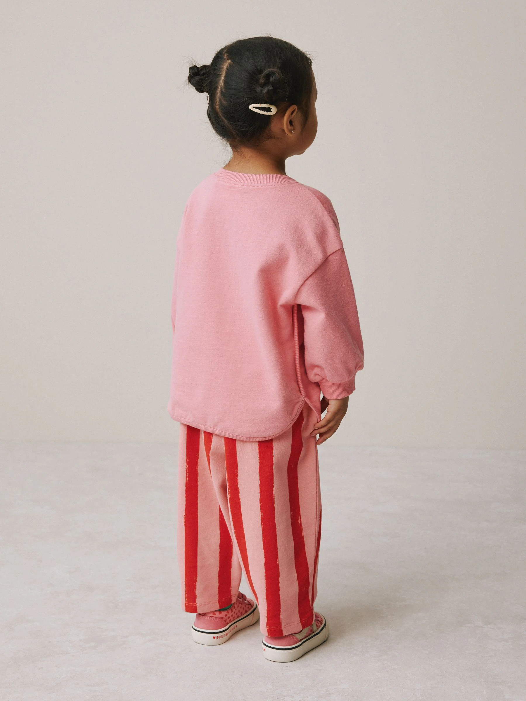 Pink Padded Cherry - Set met top met lange mouwen en broek met wijde pijpen (3mnd-7jr)