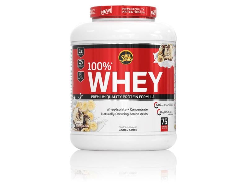 All Stars Pulver Whey 100% Banane/Schokolade 2270 g Pre-Workout-Energiebooster