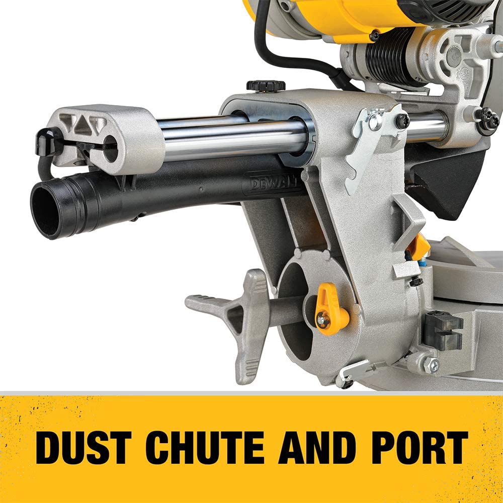 Serra de Esquadria Deslizante Composta de Bisel Duplo DEWALT DWS780 de 12 polegadas (DWS780), Preta