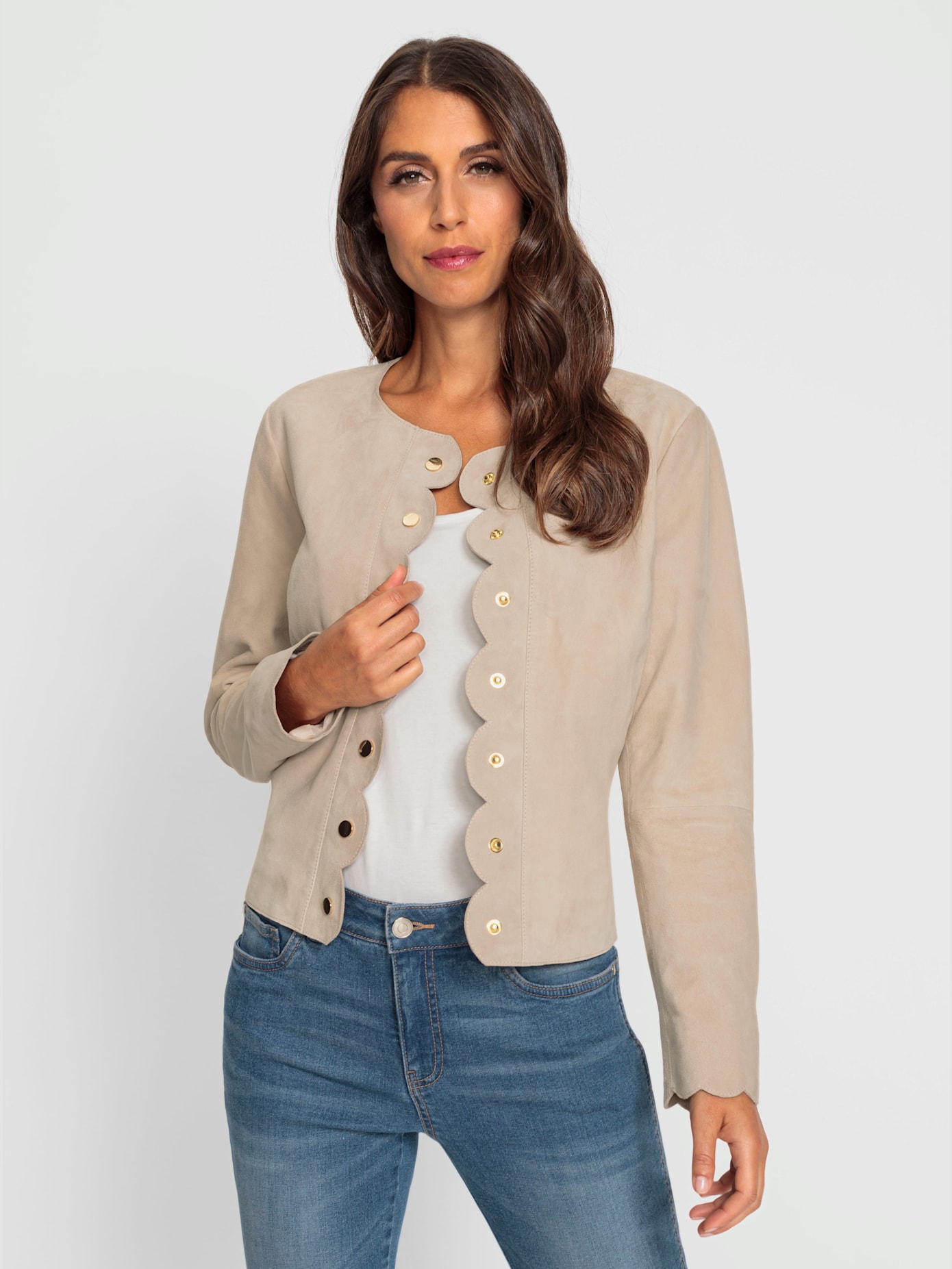 Veste en cuir cuir velours de chèvre