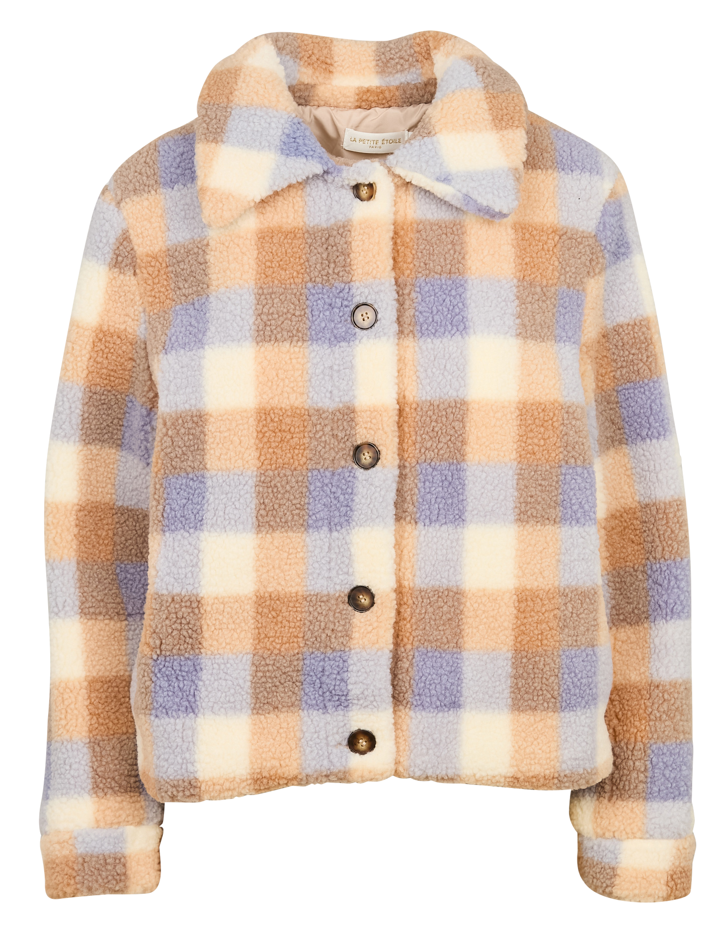 NINA - Manteau col classique droite à carreaux | Multicolore