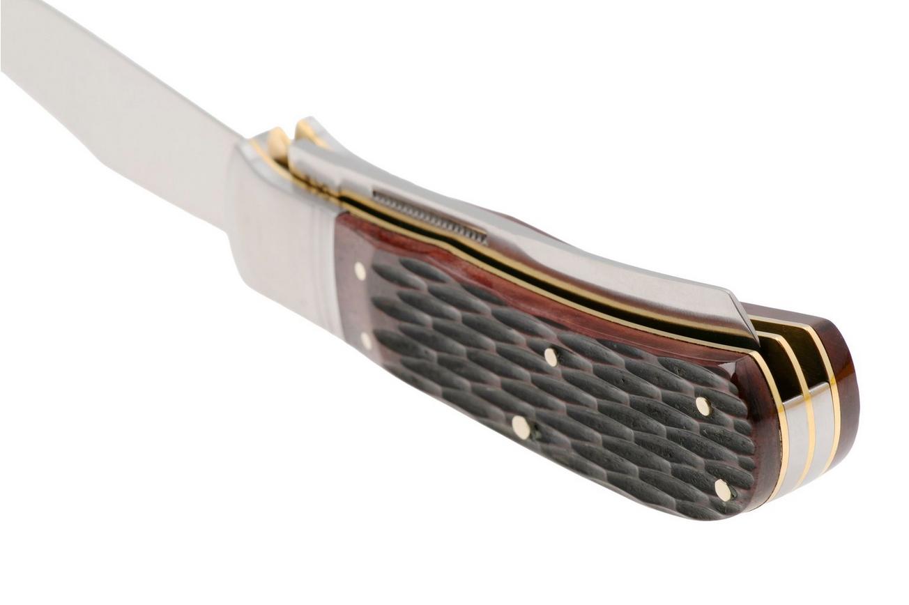 Rough Ryder Reserve Big Belly Trapper RRR042, D2, Finger Grooved Brown Bone, slipjoint zakmes