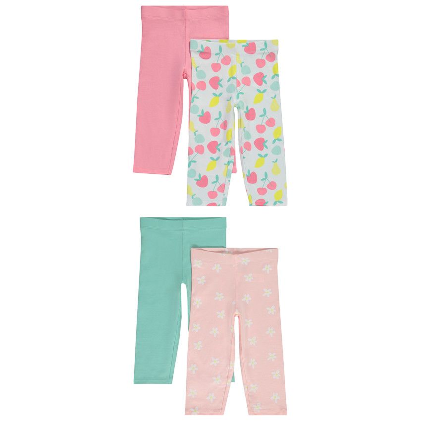 Lot de 4 leggings fantaisie pour fille - Blanc