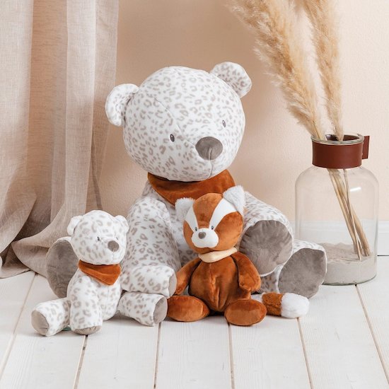 Peluche Boris et Jungo   Léopard des neiges        30 cm   de               Nattou