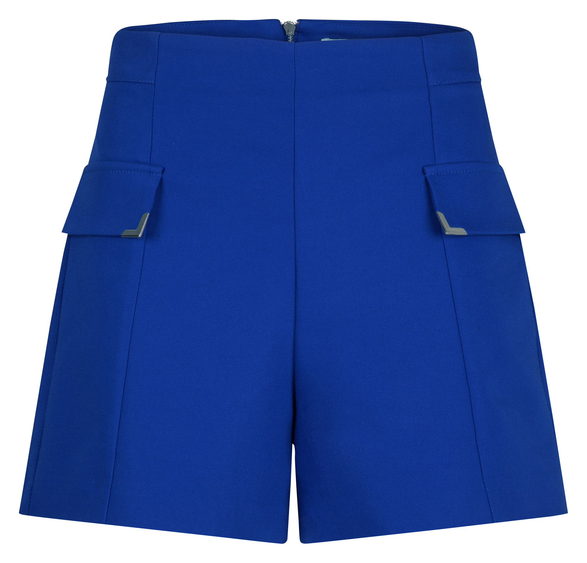 SHOPY.F - Short ajusté avec rabats en coton mélangé | Bleu
