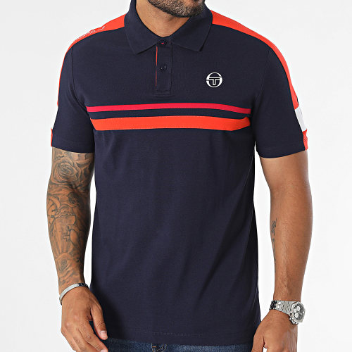 Polo Manches Courtes A Bandes Cross 40318 Bleu Marine