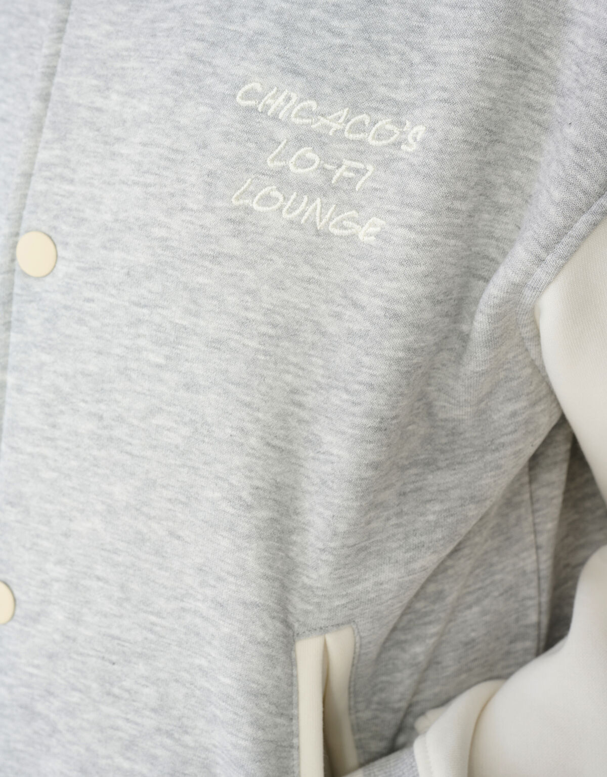 Varsity Bomber Sweat Jack Lichtgrijs