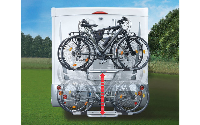BR-Systems Elektrischer Bike Lift Short inklusive Heck Fahrradträger für 2 Fahrräder, E-Bike geeignet