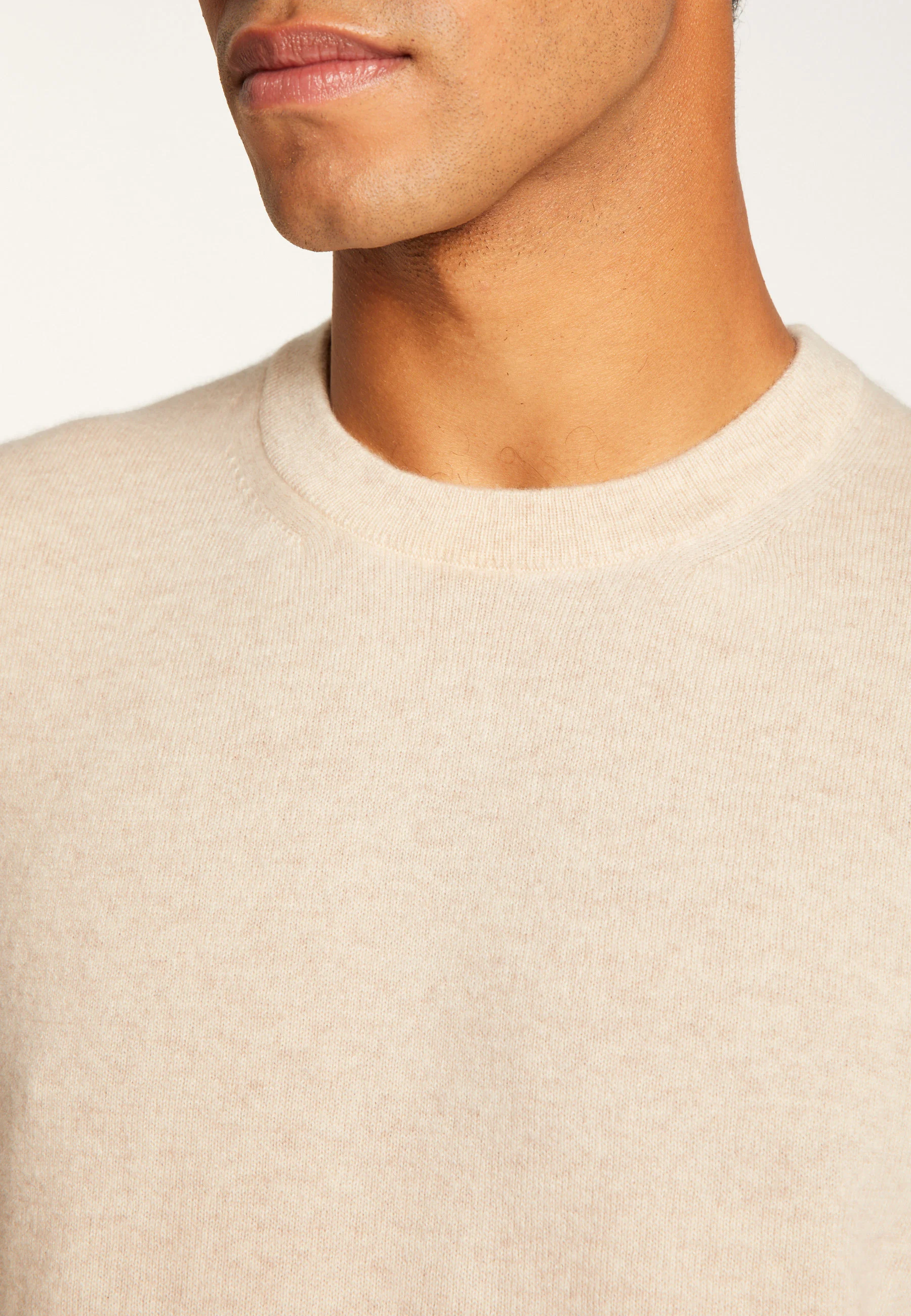 EVAINAH24 - Pull col rond en cachemire | Beige