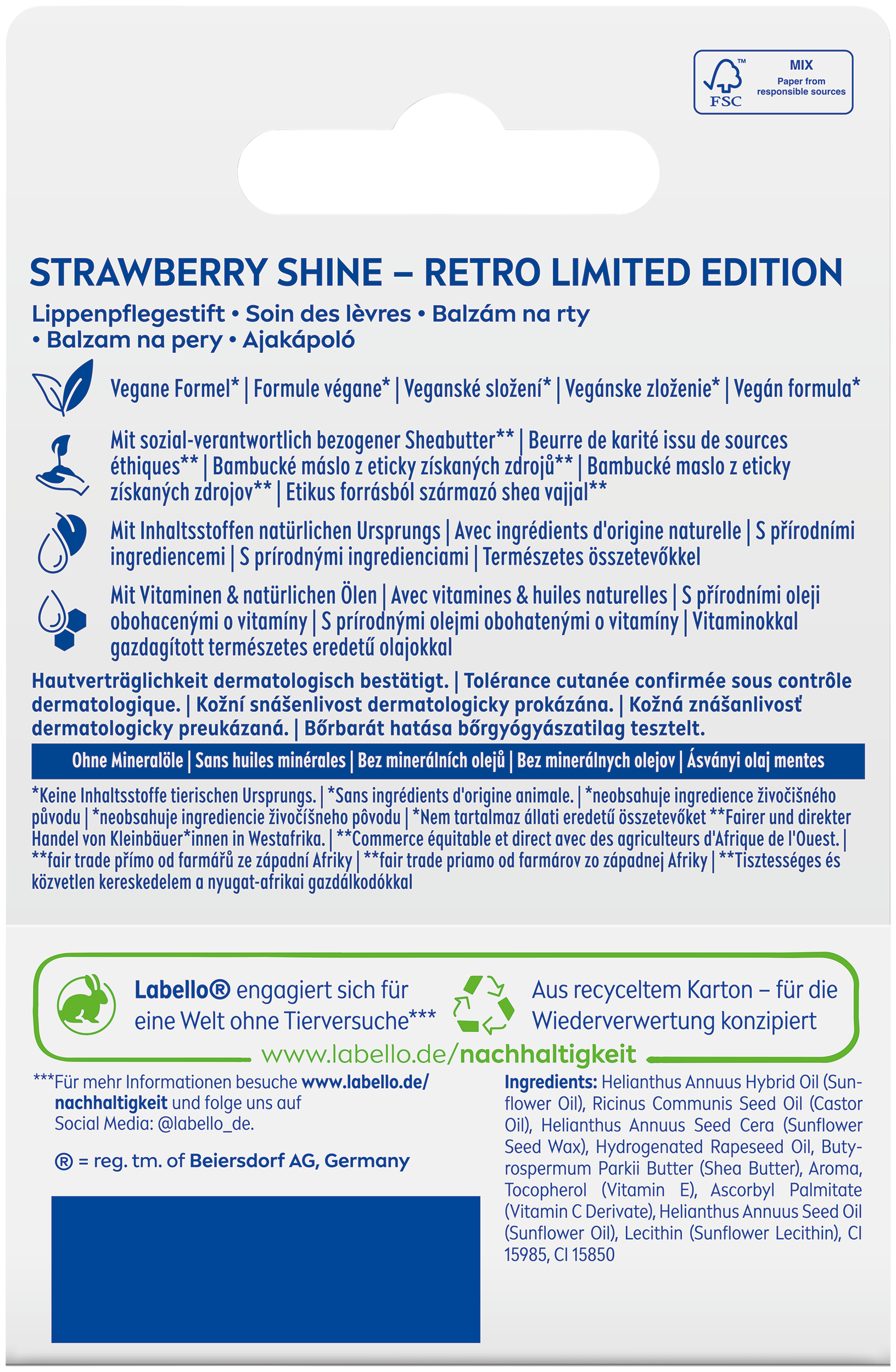Labello Strawberry Shine Retro Edition Stick 4.8 g