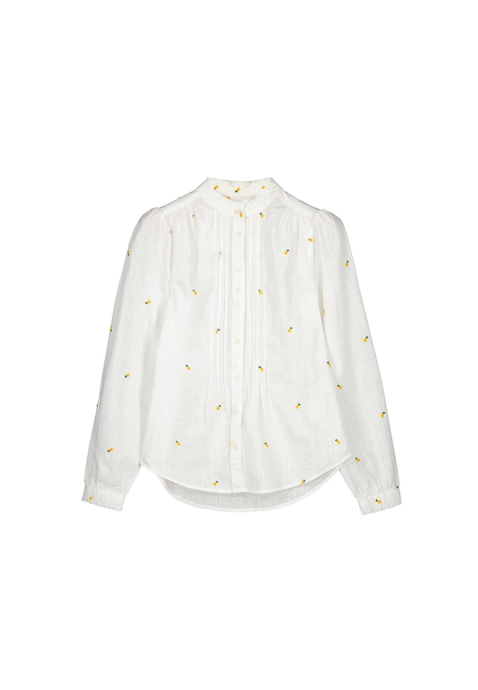 Blusa plissada bordada - amarela