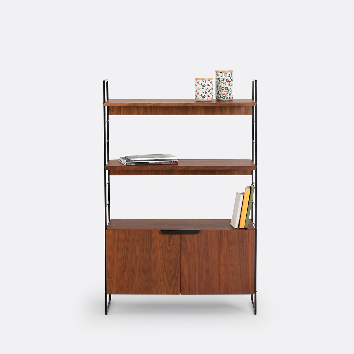 LA REDOUTE INTERIORS<br>Étagère em aço e folheado de nogueira, Alt.123 cm, Watford