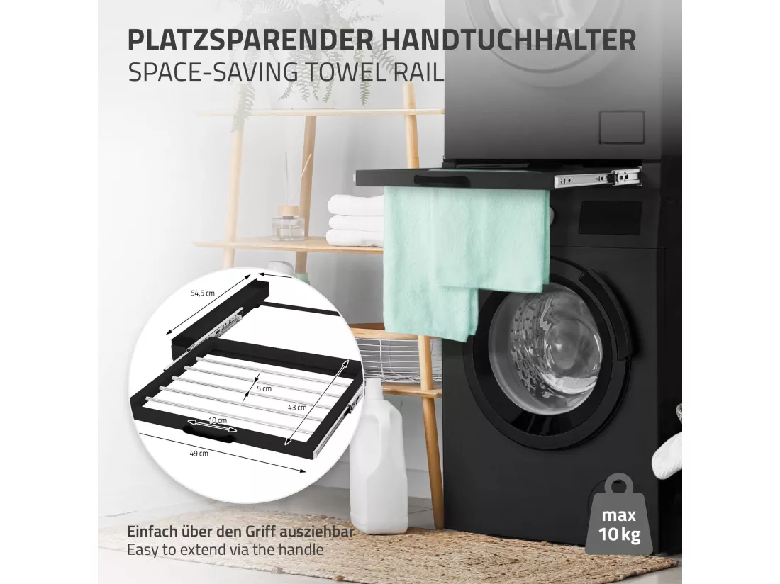 Cadre intermédiaire universel lave-linge avec porte-serviettes ML-Design