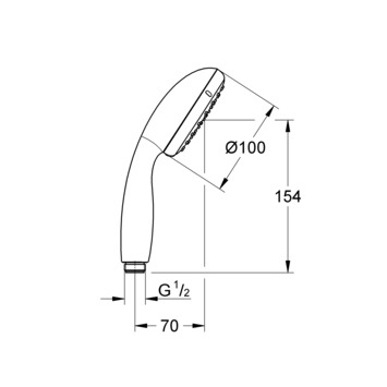 Grohe Vitalio Start handdouche Ø10 cm met 1 stand
