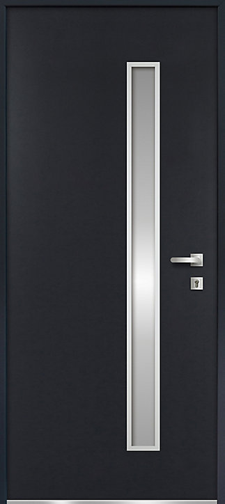 Porte d'entrée FORTIA acier gris RAL 7016 Pasni 96 x h.218 cm poussant gauche